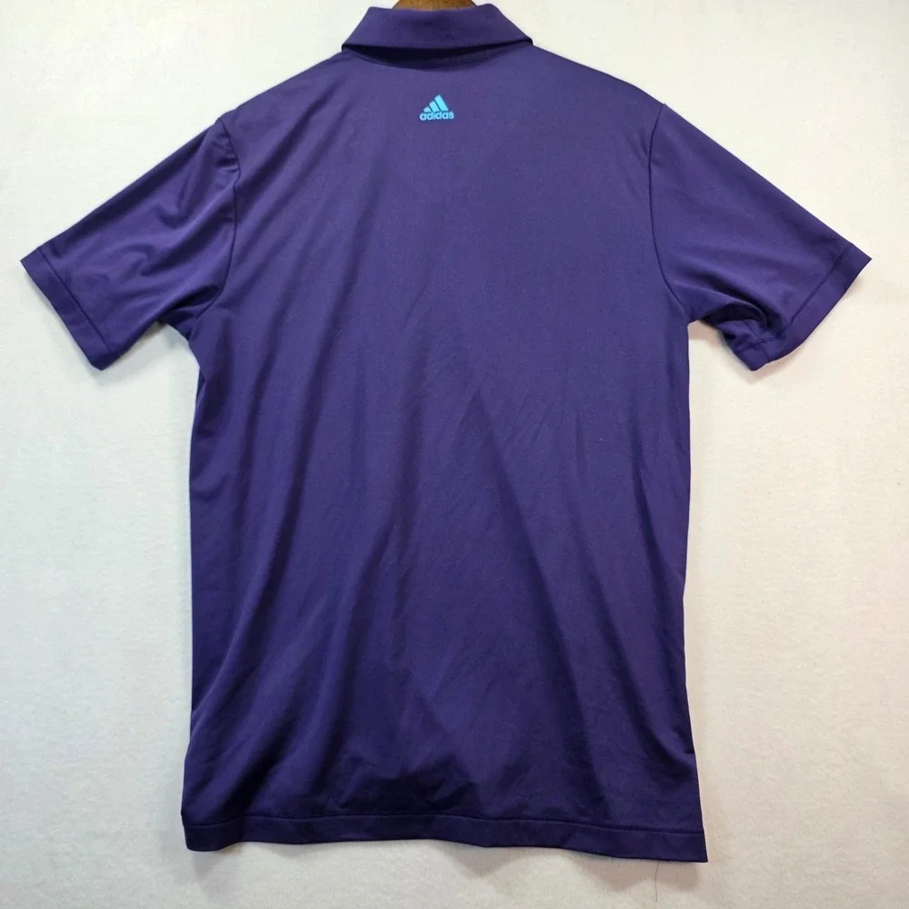 Adidas Men's Golf Puremotion COOLMAX Polo Shirt M Purple Blue Colorblock Stretch